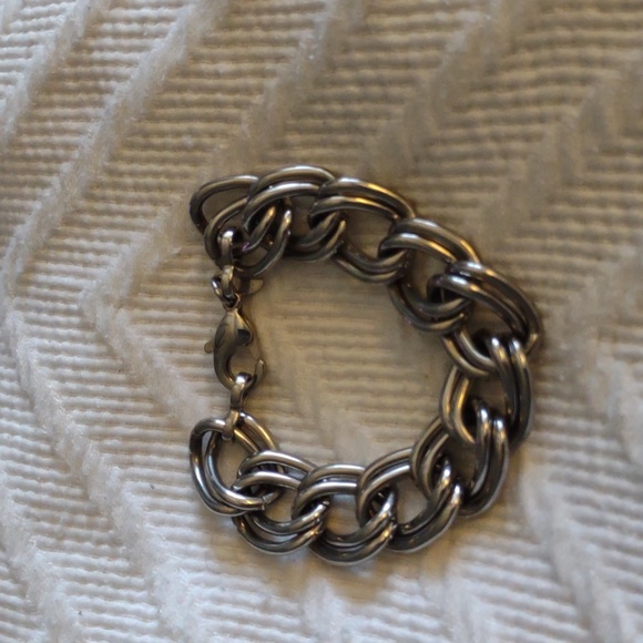 Italian Designer MILOR Stainless Steel Chunky Parallel Curb Chain Bracelet. - Picture 3 of 10